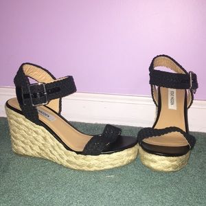 Steve Madden Black Wedges
